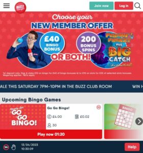 Buzz Bingo casino website