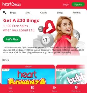 Heart Bingo casino website