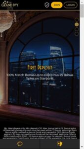 The Grand Ivy casino website