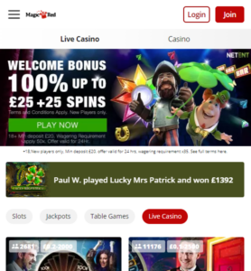Magic Red casino website