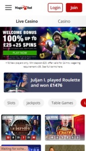 Magic Red casino website